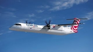 Bombardier Q400 NextGen take off and landing FRAWRO Eurolot [upl. by Woolley]