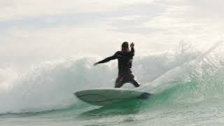 Surfing Newquay Cornwall on a Hand Made Twin Fin Surfboard [upl. by Cherice]