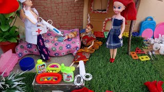 Chanda ki kahani barbi doll all the routine in Indian village Barbie doll cartoon video [upl. by Alisen]