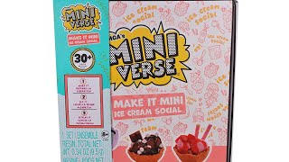 Miniverse Make it Mini Ice Cream Social Pack DIY Food Craft Unboxing Review [upl. by Oremoh]