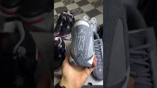 Unboxing Jordan 14 Retro Flint Grey travisscottjordan1 basketballshoes [upl. by Akenor]