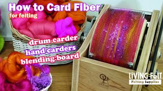 How to card wool for felting drum carder hand carders and blending board [upl. by Pelletier]