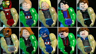 All Avengers amp Big Fig Hulk Characters Perform Hulk Transform Animation in LEGO Marvels Avengers [upl. by Amsed534]