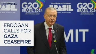 Erdogan renews calls for peace in Middle East at G20 [upl. by Malone]