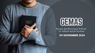 Gemas 09 November 2024  Gerakan Membaca Seluruh Isi Alkitab dalam Setahun [upl. by Harriet843]