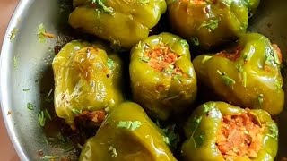 Stuffed Capsicum or Bharwa Shimla Mirch Recipe  Shimla Mirch Aloo Recipe  Food Desserts by Komal [upl. by Ahsiyn]