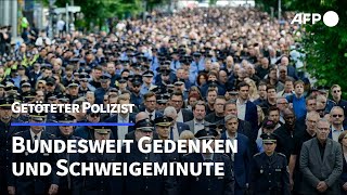 Getöteter Polizist Bundesweit Gedenken und Schweigeminute  AFP [upl. by Landahl245]