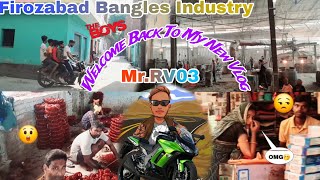 New vlog 🙏 Firozabad Bangles Industry 😲🎉with my pulsar 125 Ride 🏁🥵 [upl. by Adabel]