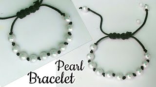 Pearl Bracelet Friendship BandHow to make BraceletFriendship Bracelet MakingBracelets [upl. by Alyaj603]