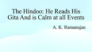 AK Ramanujan quotThe Hindooquot Summary [upl. by Bertrand]