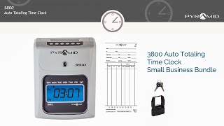 Pyramid 3800 AutoTotaling Time Clock  Small Business Bundle [upl. by Yenitirb]