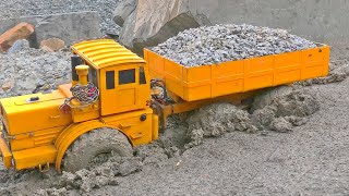 KIROVETS K 700 6X6 STUCK DEEP IN MUD CATERPILLAR 374 IN ACTION [upl. by Koralle]