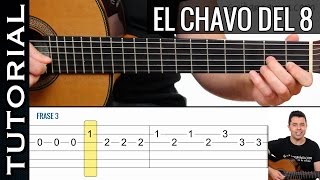 como tocar CHAVO DEL 8 en guitarra FACIL Principiantes y novatos acústica o criolla tutorial [upl. by Nnaul]