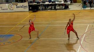 Championnes de France Duo Sénior 2010 de Twirling Bâton 5 notes à 100 HD [upl. by Kennith305]