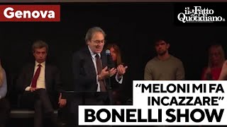 Bonelli show al comizio quotMeloni mi fa incazzare non siamo al feudalesimoquot [upl. by Kcir]