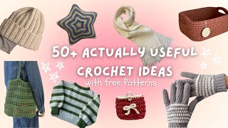 50 ACTUALLY useful crochet ideas you HAVE to make FREE patterns [upl. by Rita513]