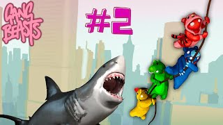 SHARKS ARE TRYING TO EAT ME Gang Beasts 2 [upl. by Rubbico]