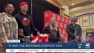 Mahomes family 15 and Mahomies gift winter clothes to EarlyStart families [upl. by Leik]