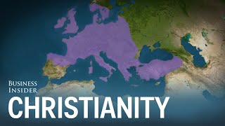 Animated map shows how Christianity spread around the world [upl. by Egnalos661]