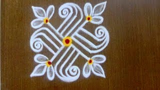 4 attractive mini rangoli design for beginners 3×3 dots small muggulu Thiru Aarooran kolangal [upl. by Ydnam]