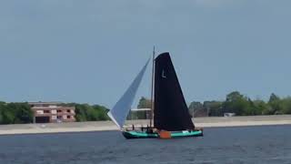 holland lemmer support lemsterSkutsje beach sailing boating netherlands [upl. by Onairam]