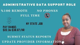 Administrative Data Support Role  NY State Job  No Phone  Starting Pay 2236HR  Apply Today [upl. by Osmond]