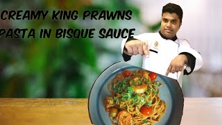 Creamy King Prawns Pasta in Bisque Sauce [upl. by Ardnaxila]