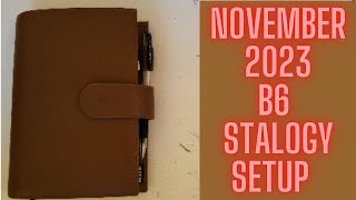 November 2023 Set Up Plan With Me in My B6 Stalogy Planner [upl. by Corotto787]