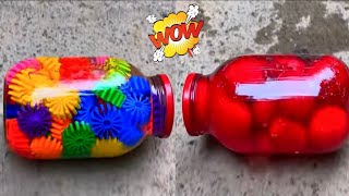 💥🔥Glass bottle breaking  Crushing crunchy and softthing [upl. by Hoppe752]