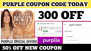 purple coupon code today  300 off  Purplle coupon today [upl. by Odericus]