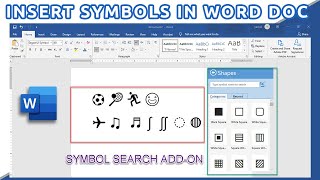 How to Add Symbols to Ms Word Documents By Using Symbol Search Add on in Ms word 2019 [upl. by Jock]