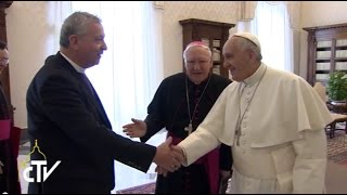 Right Reverend John Chalmers meets His Holiness Pope Francis [upl. by Idnic]