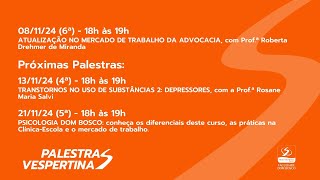 Palestra Vespertina ATUALIZAÇÕES NO MERCADO DE TRABALHO DA ADVOCACIA [upl. by Yemar]