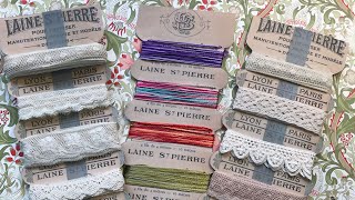 Stitchmas  make your own vintage lace thread and ribbon cards  great for crafty friend gifts [upl. by Japha]