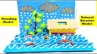 Natural disaster model project flooding for social science exhibition project  DIY  howtofunda [upl. by Tailor771]