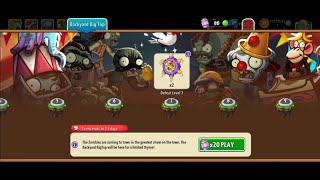 PvZ2  Backyard Big Toplevel 115  using level 1 plants [upl. by Dachy]