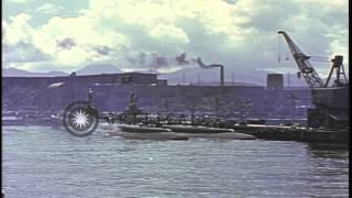 The USS Tinosa SS283 Gato class submarines at Pearl harbor HD Stock Footage [upl. by Dlared]