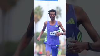 Yomif Kejelcha  Half Marathon World Record 5730quot worldrecords halfmarathon trackandfield [upl. by Eillom]