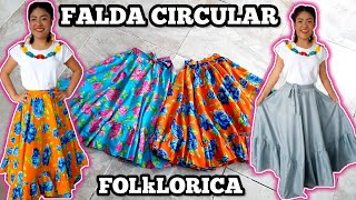 ✨COMO HACER FALDA CIRCULAR CON VUELO PARA BAILE FOLKLORICA PASO A PASO🧵🥰 [upl. by Miyasawa]