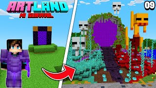 TRANSFORMÉ EL PORTAL EN UN PORTAL GIGANTE CON PIXEL ART EN MINECRAFT  ArtLand Cap 9 [upl. by Kirk]