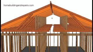 How To Convert Existing Truss Roof Flat Ceiling To Vaulted Ceiling Using Rafters Post and Beam [upl. by Derdle]