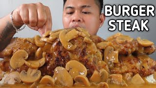 BURGER STEAK  INDOOR COOKING  MUKBANG PHILIPPINES [upl. by Amsaj461]