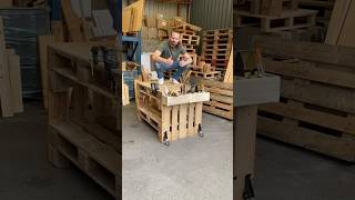 DIY workbench with 4 pallets  woodworking diy workbench [upl. by Walli]