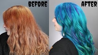 FROM RED TO BLUE  A TOTAL HAIR TRANSFORMATION [upl. by Doley]