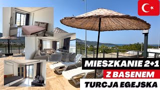 170 TYS EUR ZA NOWE I WYPOSAŻONE MIESZKANIE 21 NAD EGEJSKIM  PANORAMA MORZA I BASEN 🇹🇷🌴 [upl. by Basset]