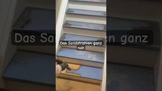 Altbeschichtung vom Holz entfernen Holztreppe sandstrahlen [upl. by Einhorn]