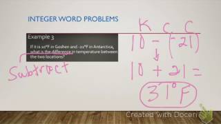 Word problems with Integers [upl. by Adorne]