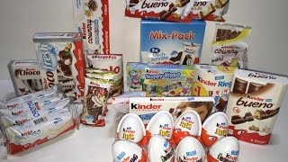 Kinder Chocolate  German Candy Tester  Kinderschokolade Süssigkeiten Test A LOT OF CANDY [upl. by Aurita641]