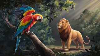 The Jungle Chronicles A Parrot and Lion’s Mysterious Encounter [upl. by Adnilem969]