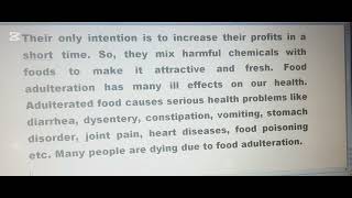 Food Adulteration  Food adulteration paragraph [upl. by Arimlede]